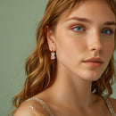 925 Sterling Silver Earrings with Pavé Setting CZ and Resin - 2.8 x 1.1 cm - Women's Fashion-6