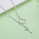 925 Sterling Silver Necklace 55cm with Heart Pendant for Women-8