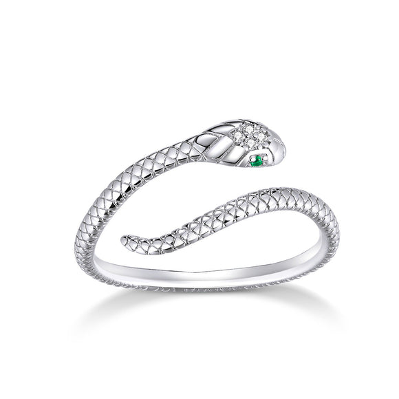 925 Sterling Silver CZ Plated Platinum Ring - Slim and Elegant Style