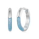 925 Sterling Silver Enamel Plated White Gold Earrings 1.2cm for Women-3