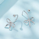 925 Sterling Silver Earrings with White Gold Plating - 1.0*1.3 cm-4