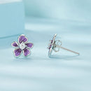 S925 Sterling Silver Plated Platinum Enamel Earrings for Women-7