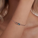 925 Sterling Silver Aquamarine Bracelet for Women-6