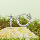 925 Sterling Silver Earrings for Women, Oxidized Silver, 1.4x0.35 cm-2