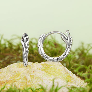 925 Sterling Silver Earrings for Women, Oxidized Silver, 1.4x0.35 cm - 0