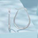 925 Sterling Silver Earrings for Women - 2.9x0.2cm, Plated White Gold, Style L-5