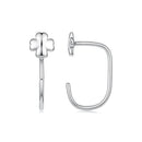 S925 Silver Brass and White Gold Plated 1.4cm Earrings for Women-1