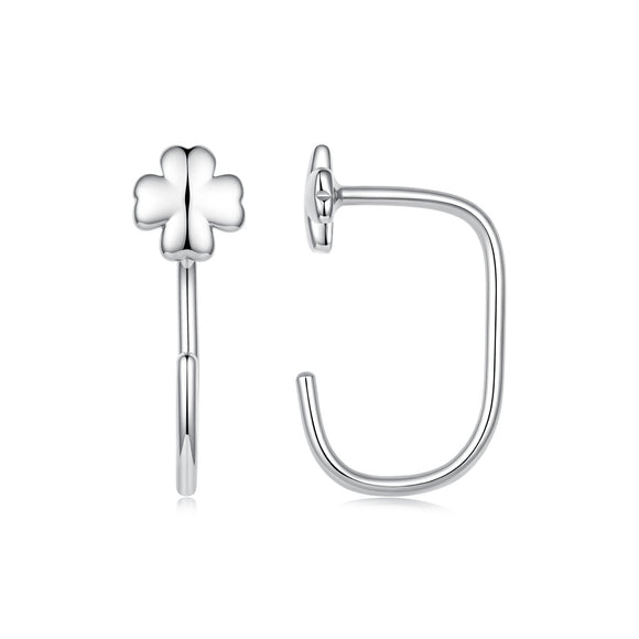 S925 Silver Brass and White Gold Plated 1.4cm Earrings for Women