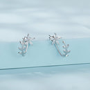 925 Sterling Silver Plated Platinum Earrings with CZ-2