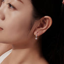 925 Sterling Silver Earrings with Pavé Setting CZ, White Gold Plating, 2.1*0.6cm, for Women-8