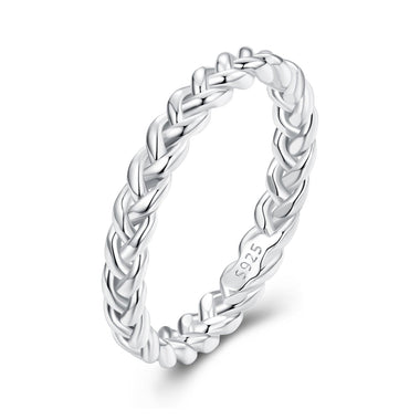 925 Sterling Silver Plated Platinum Ring Size 6 for Women