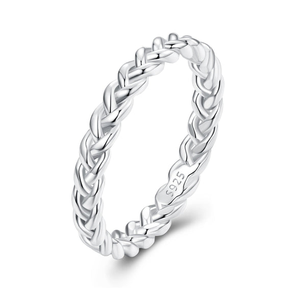 925 Sterling Silver Plated Platinum Ring Size 6 for Women