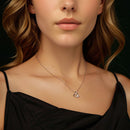 925 Sterling Silver Moissanite Necklace with Pendant and White Gold Plating for Women-5