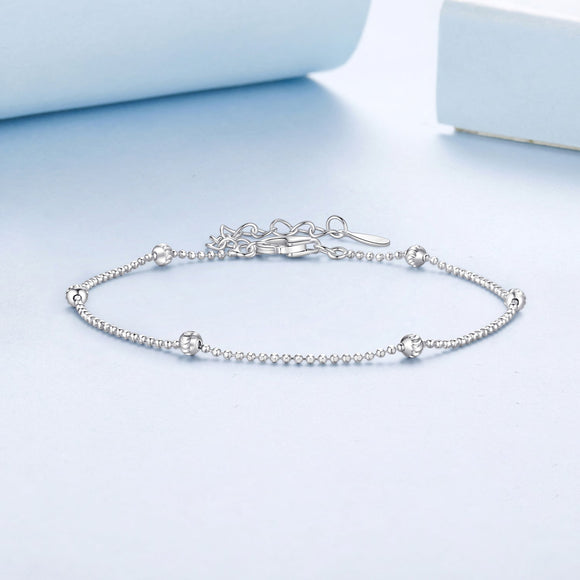 925 Sterling Silver & Plated White Gold Bracelet with Adjustable Length