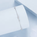 925 Sterling Silver Pave Setting CZ Bracelet with White Gold Plating-3