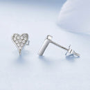 925 Sterling Silver White Gold Plated Pavé CZ Earrings-5
