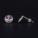 925 Sterling Silver Enamel Oxidized Earrings - 8mm for Women-7