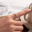 925 Sterling Silver Oxidized Glass Ring-5