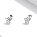 925 Sterling Silver Earrings with Pavé Setting CZ and Platinum Plating - 0.5cm for Women-2