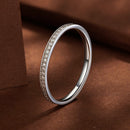 925 Sterling Silver 1.0mm Moissanite Platinum Plated Ring Size 5 for Women-3