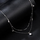 925 Sterling Silver Plated White Gold Moissanite Necklace 400+50mm for Women-4