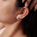 925 Sterling Silver 0.8cm White Gold Plated CZ Earrings for Women-6
