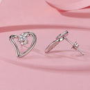 925 Sterling Silver Earrings with CZ in White Gold Plating - 1.4x1.2cm for Women-4