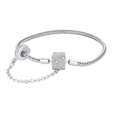 925 Sterling Silver Bracelet 17cm with Pavé Setting CZ for Women - 0