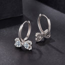 925 Sterling Silver Moissanite 0.20 Carat Earrings Plated White Gold for Women-4