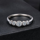 925 Sterling Silver Moissanite Ring Size 6, 0.20ct, Plated White Gold for Women-3