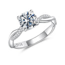 925 Sterling Silver Moissanite 0.65 Carat Ring Size 6 for Women-3
