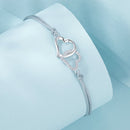 925 Sterling Silver Bracelet with Pavé Setting CZ, 170+50mm Length, White Gold Plated for Women-3
