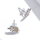 925 Sterling Silver Enamel Oxidized Earrings for Women, 0.7*1.2cm-5