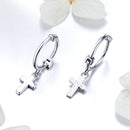 925 Sterling Silver Earrings Plated Platinum 1.9*0.5cm for Women-2