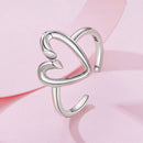 925 Sterling Silver Oxidized Silver Heart Ring for Women-2