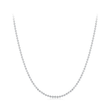 925 Sterling Silver Plated Platinum Necklace 400+50mm for Women - 0