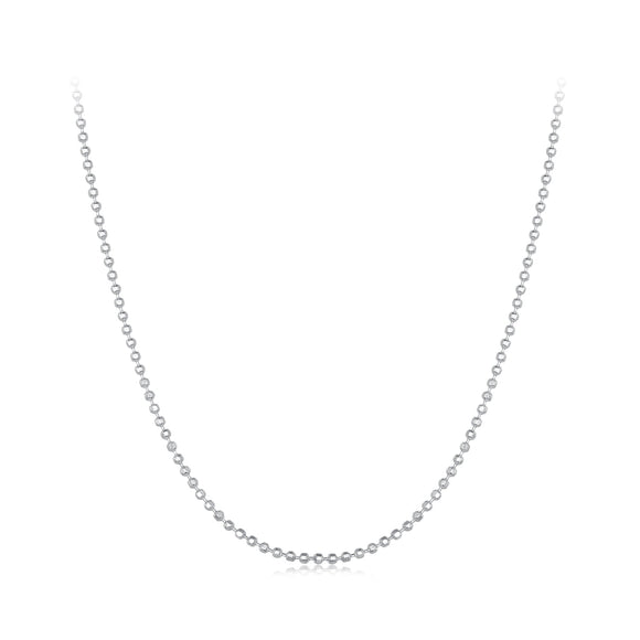 925 Sterling Silver Plated Platinum Necklace 400+50mm for Women