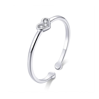 925 Sterling Silver Plated Platinum Pavé Setting CZ Ring