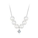 925 Sterling Silver Moissanite & Quality Shell Pearl Adjustable Necklace for Women-1