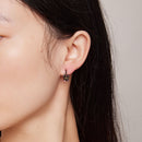925 Sterling Silver Enamel Black Gold Earrings for Women-7