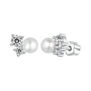 925 Sterling Silver 0.1 Carat Moissanite and Pearl Earrings for Women-4
