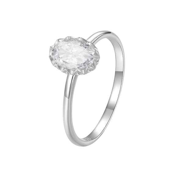 925 Sterling Silver 1.6mm Moissanite 1ct Ring in Size 6 for Women