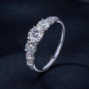 925 Sterling Silver Moissanite Engagement Ring with 5mm, 4mm, 3mm, 2.5mm Stones for Women-4