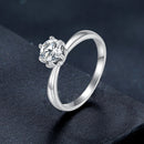 925 Sterling Silver Plated Moissanite Ring Size 6-3