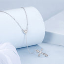925 Sterling Silver White Gold Plated Necklace with CZ Pavé Setting for Women-3