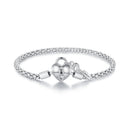 925 Sterling Silver Pavé Setting CZ Bracelet Size 17.0 for Women-3