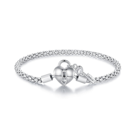 925 Sterling Silver Pavé Setting CZ Bracelet Size 17.0 for Women