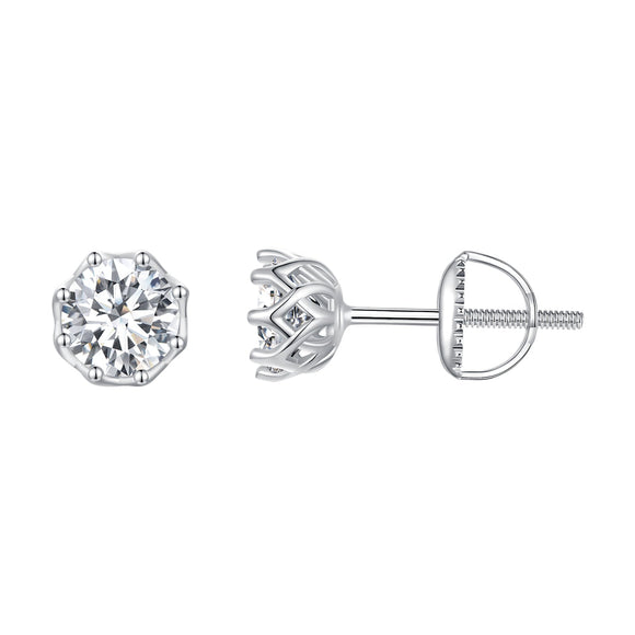925 Sterling Silver Moissanite 0.5 Carat Earrings for Women