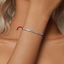 925 Sterling Silver Adjustable White Gold Plated Bracelet with CZ-6