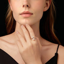 925 Sterling Silver Moissanite 0.5 Carat Freshwater Pearl Ring Size E for Women-5